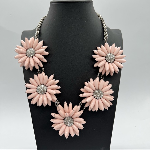 BaubleBar Pink Rhinestones Floral Necklace - Picture 1 of 4